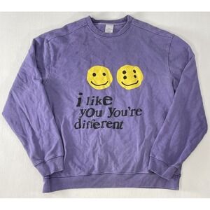 Cactus Plant Flea Market CPFM XYZ Sweatshirt I LIKE YOU YOU'RE DIFFERENT 2XL Pur
